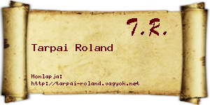 Tarpai Roland névjegykártya